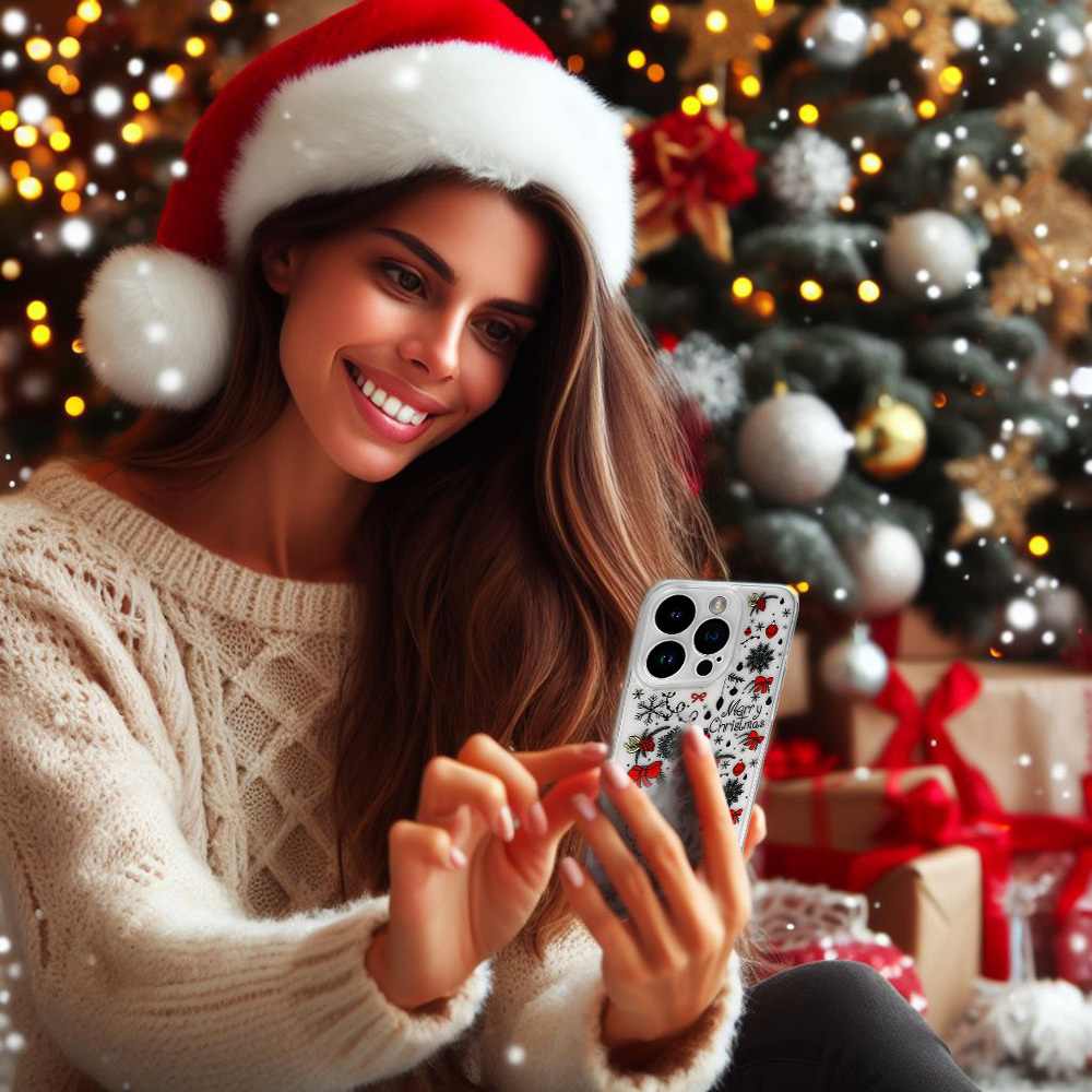 TEL PROTECT Christmas Case do Iphone 15 Pro Max Wzór 5 Clear
