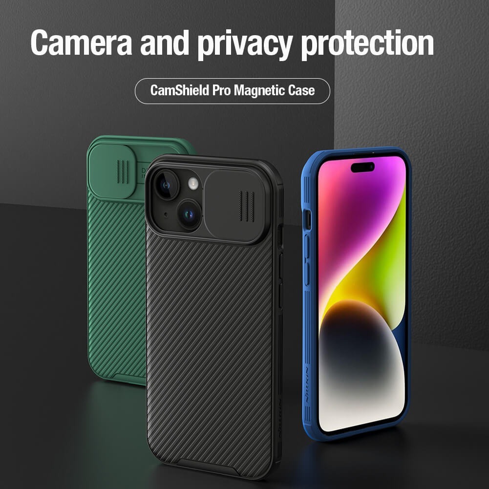 Etui Nillkin CamShield Pro Magnetic do Iphone 15 Plus niebieski