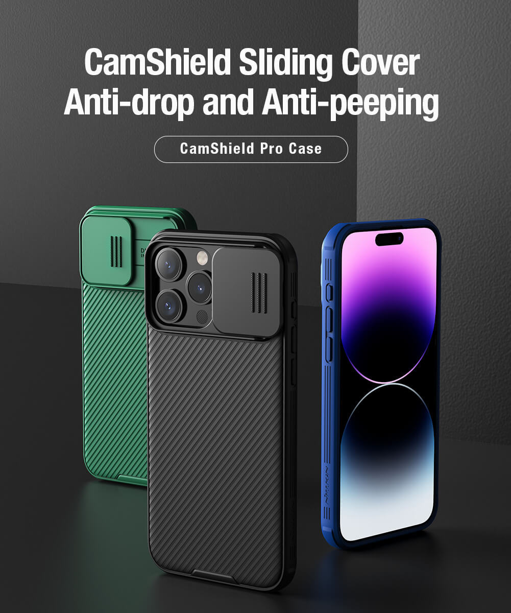 Etui Nillkin CamShield Pro PC+TPU do Iphone 15 Pro Max niebieski