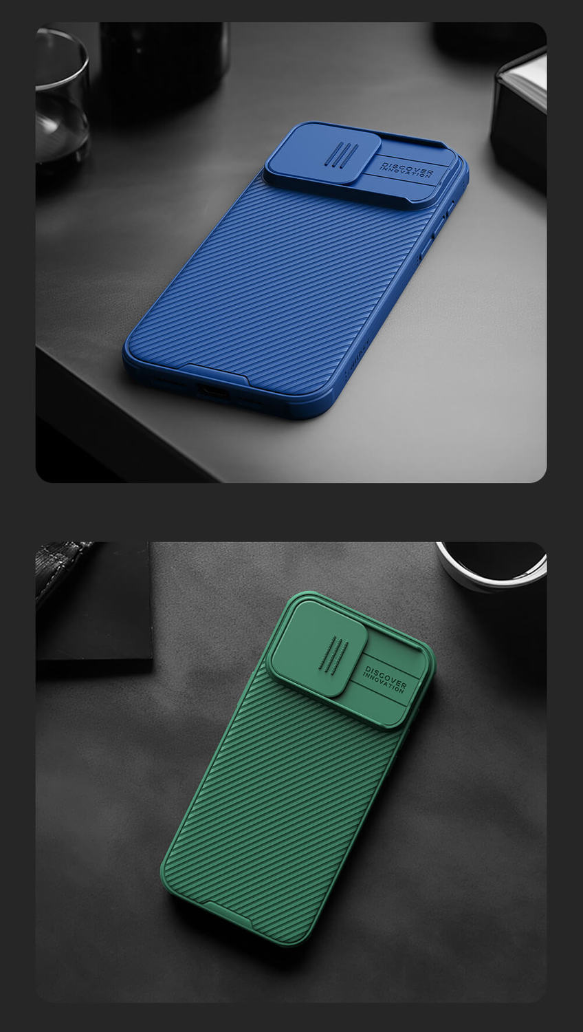 Etui Nillkin CamShield Pro PC+TPU do Iphone 15 Pro Max niebieski