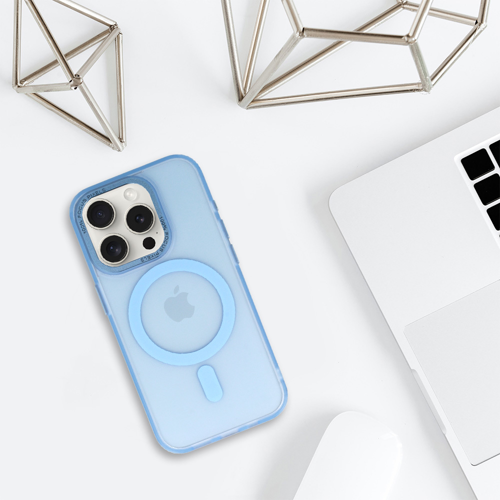 Liavec AG Magsafe Case for Apple iPhone 15 Plus , barva světle modrá