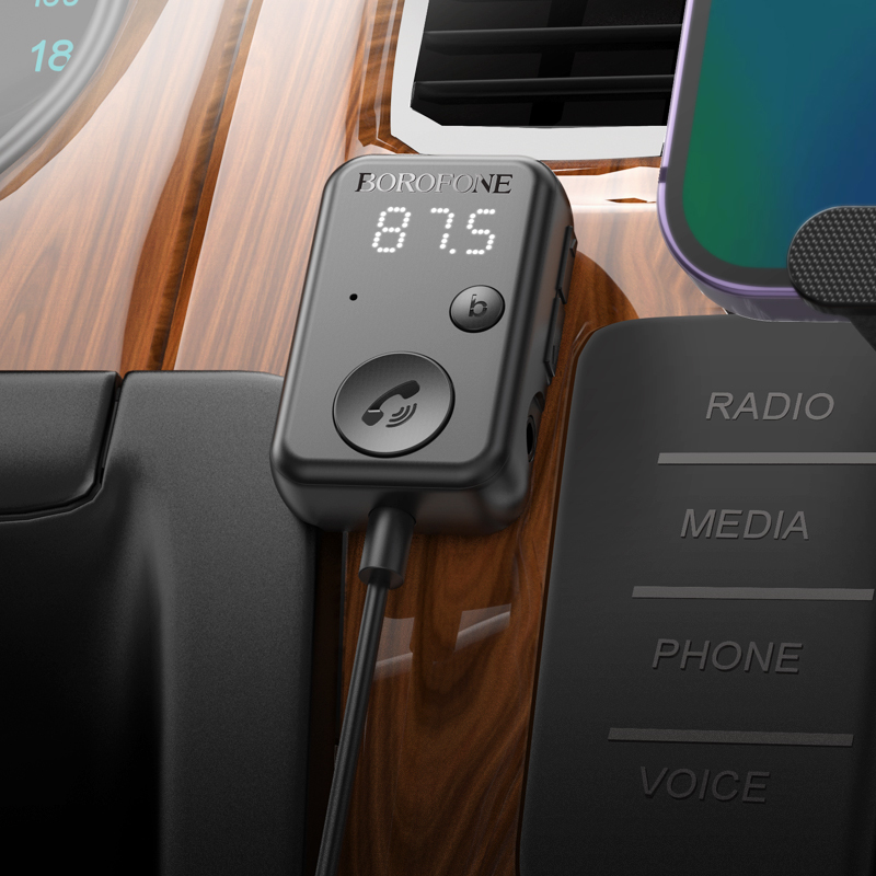 Borofone Transmiter FM BC49 June Bluetooth czarny