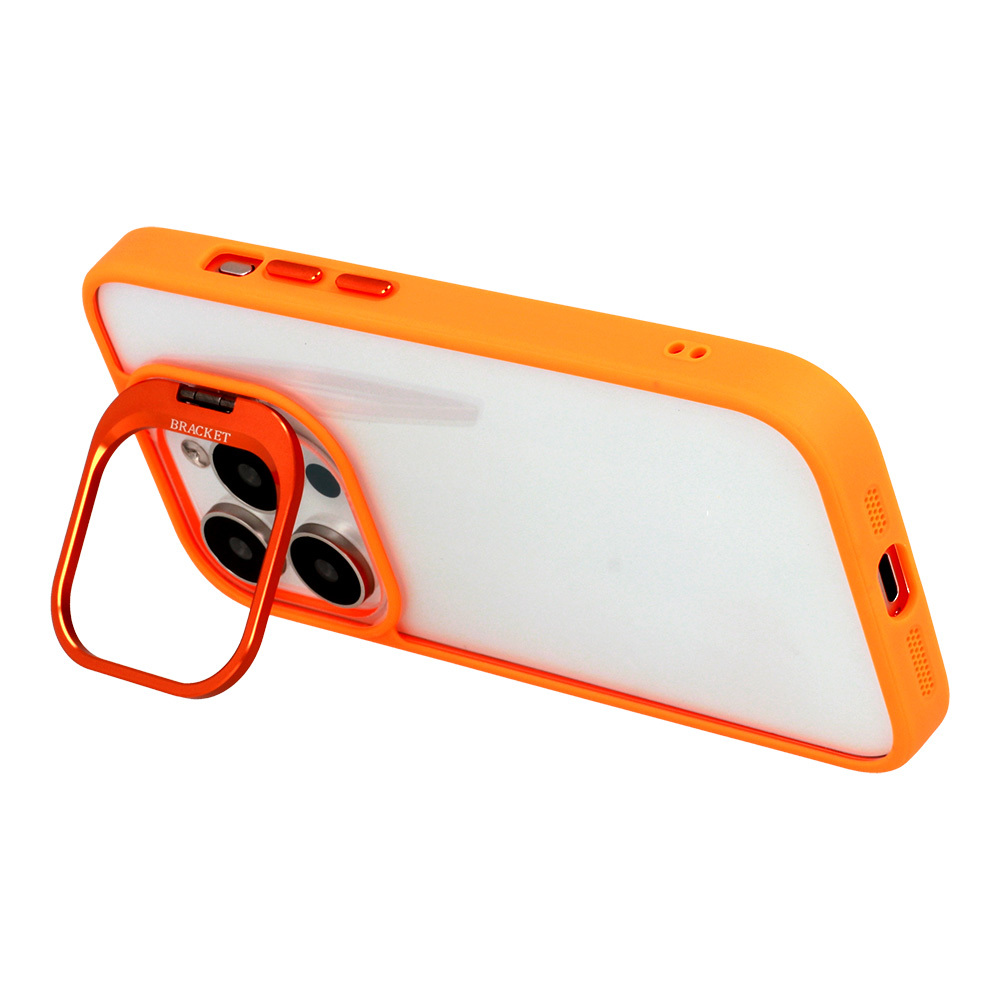 Kryt Kickstand s krytkou objektivu pro Apple iPhone 15 Pro orange