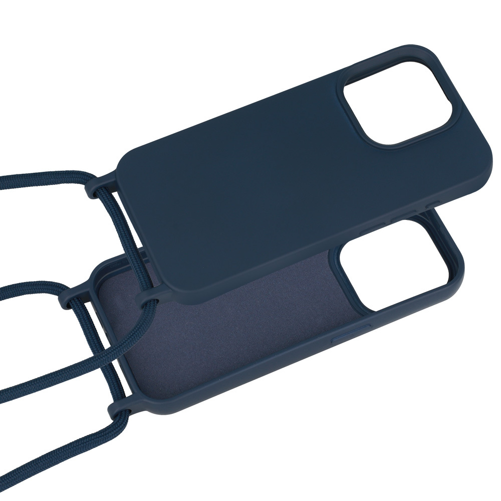 Strap Silicone Case do Iphone 15 Pro wzór 1 granatowy
