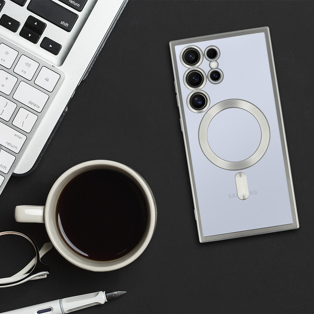 Kryt Metallic Magsafe pro Samsung Galaxy S24 , barva stříbrná