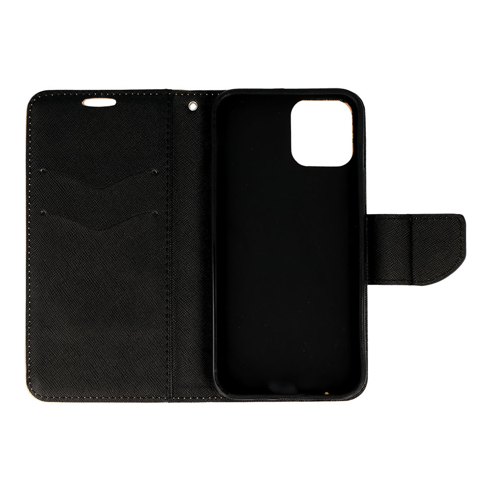 Knížkové pouzdro Fancy pro Apple iPhone 12/12 Pro , barva zlatá-černá
