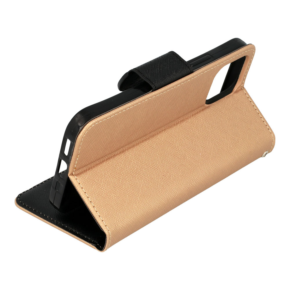 Knížkové pouzdro Fancy pro Apple iPhone 12/12 Pro , barva zlatá-černá