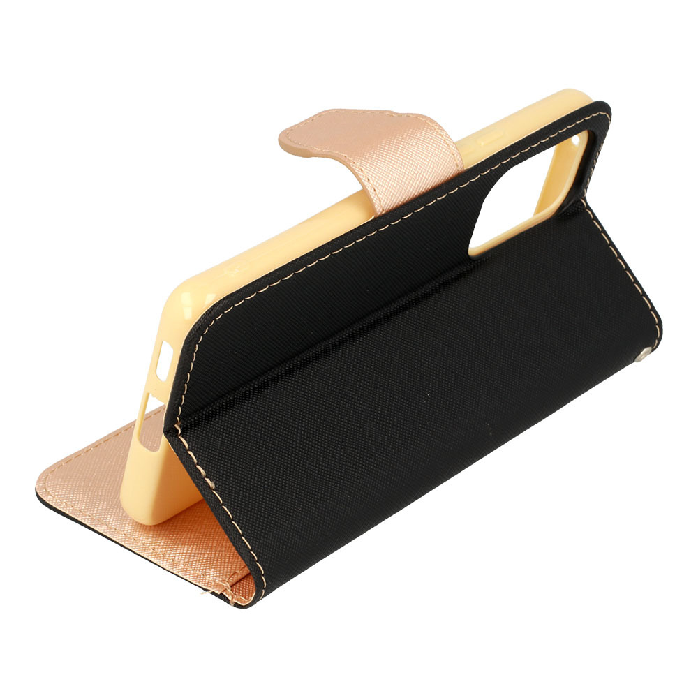 Knížkové pouzdro Fancy pro Xiaomi Redmi Note 11 5G/Note 11S 5G/Poco M4 Pro 5G , barva černá-zlatá