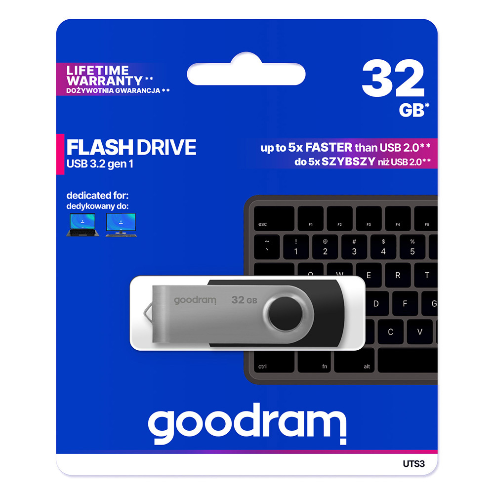 Pendrive GOODRAM UTS3 -  32GB USB 3.2 gen 1 Czarny