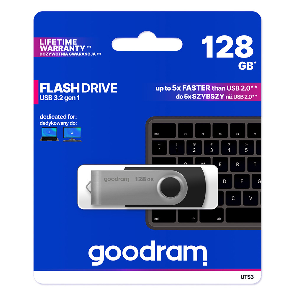 Pendrive GOODRAM UTS3 -  128GB USB 3.2 gen 1 Czarny