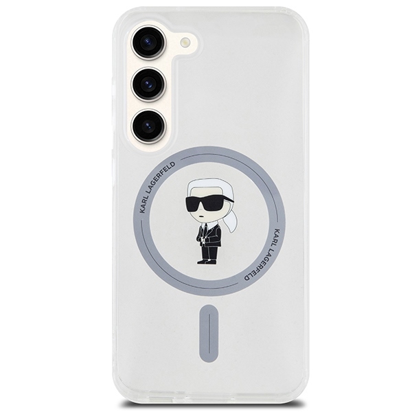 Originální kryt KARL LAGERFELD  hardcase IML Ikonik MagSafe KLHMS24SHFCKNOT pro Samsung Galaxy S24 , barva čirá