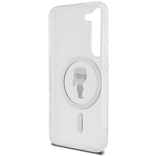 Originální kryt KARL LAGERFELD  hardcase IML Ikonik MagSafe KLHMS24SHFCKNOT pro Samsung Galaxy S24 , barva čirá