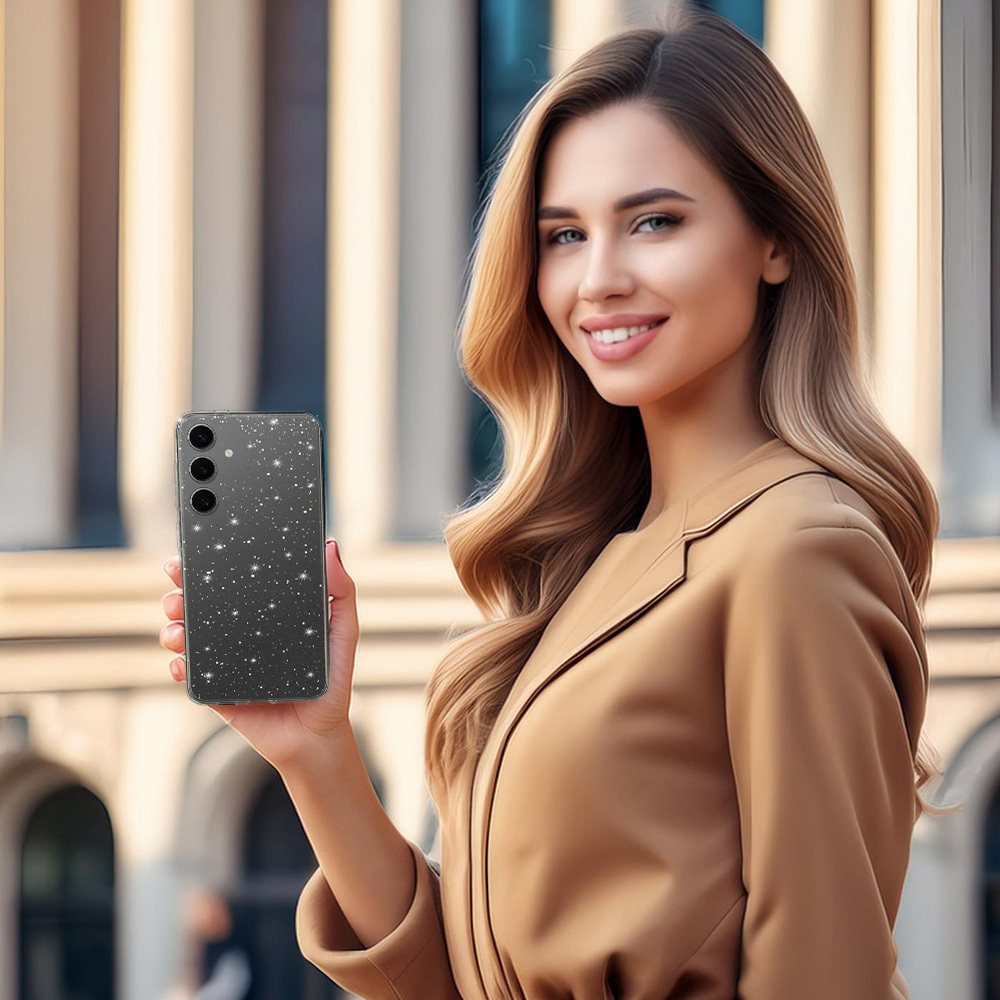 Kryt Glitter pro Samsung Galaxy A25 5G , barva stříbrná