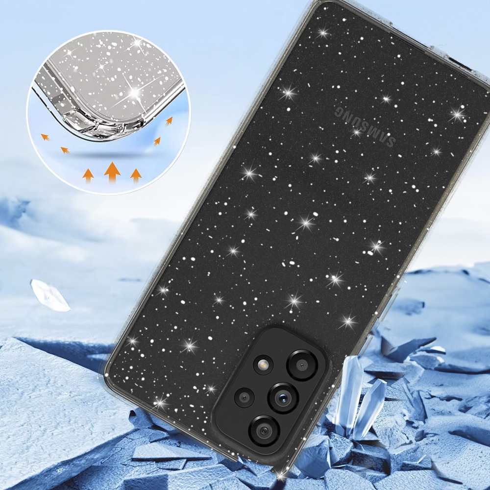 Kryt Glitter pro Samsung Galaxy A33 5G , barva stříbrná