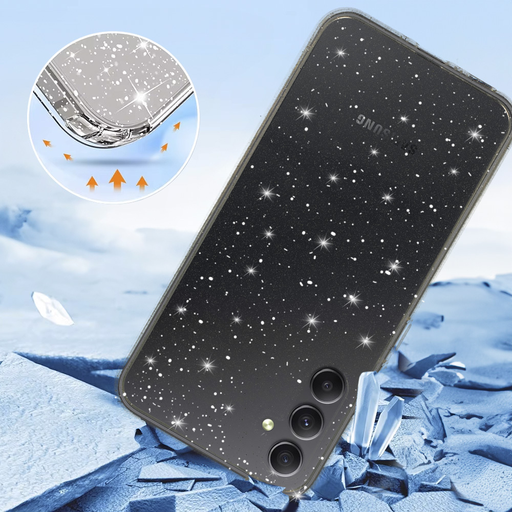 Kryt Glitter pro Samsung Galaxy A34 5G , barva stříbrná