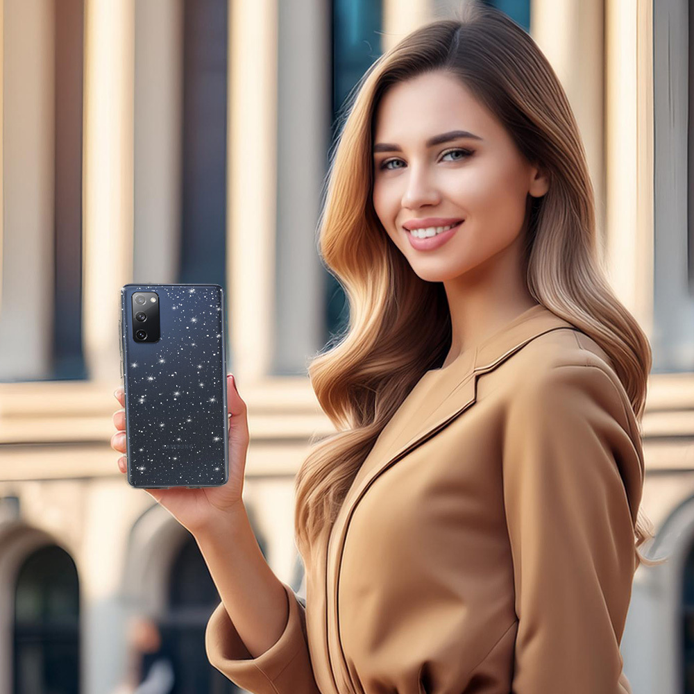 Kryt Glitter pro Samsung Galaxy S20 FE/Lite , barva stříbrná