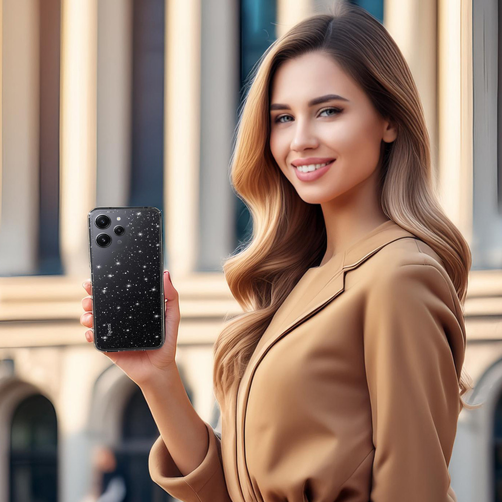 Kryt Glitter pro Xiaomi Redmi 12 , barva stříbrná