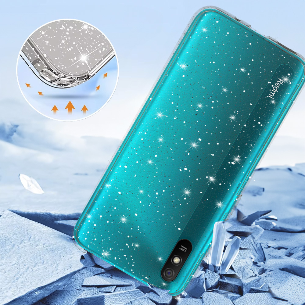 Kryt Glitter pro Xiaomi Redmi 9A , barva stříbrná