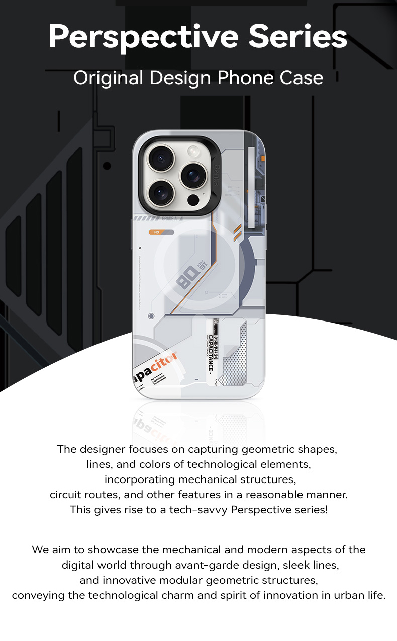 Benks Magnetic Mecha Series Case for Apple iPhone 15 Pro Max , barva bílá