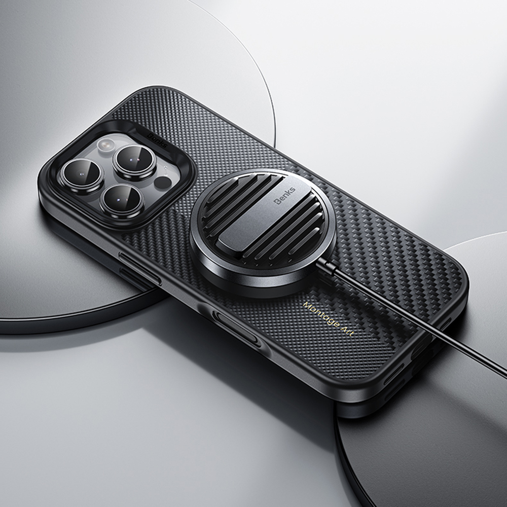 Benks Montage Magnetic Armor Pro Kevlar Case Metal Frame 600D+1500D for Apple iPhone 16 Plus , barva černá