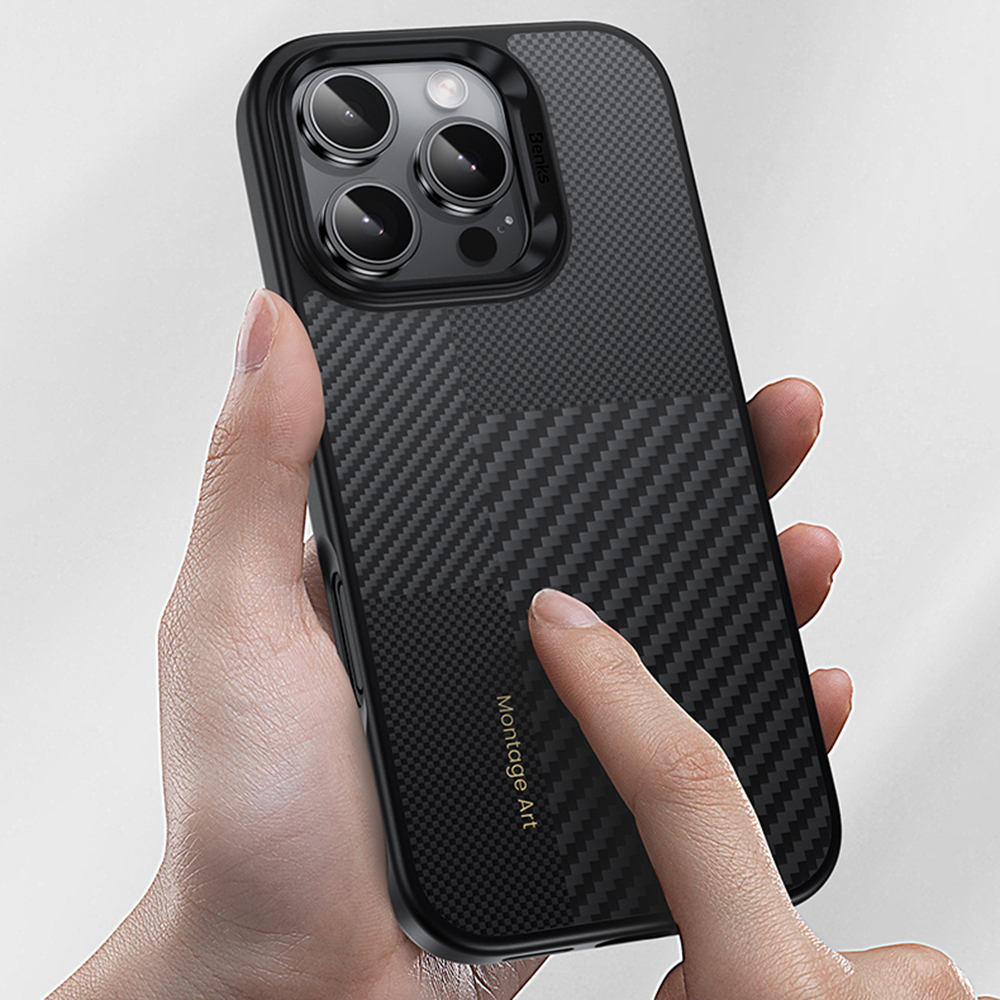 Benks Montage Magnetic Armor Pro Kevlar Case Metal Frame 600D+1500D for Apple iPhone 16 Plus , barva černá