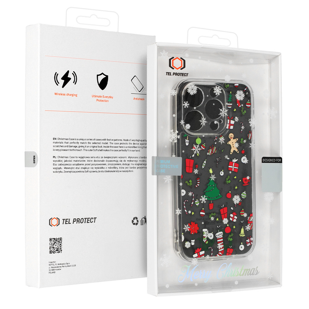 TEL PROTECT Christmas Kryt ClearCase pro Apple iPhone 14 , design 2