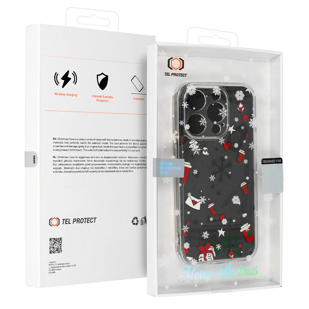 TEL PROTECT Christmas Kryt ClearCase pro Apple iPhone 15 , design 3