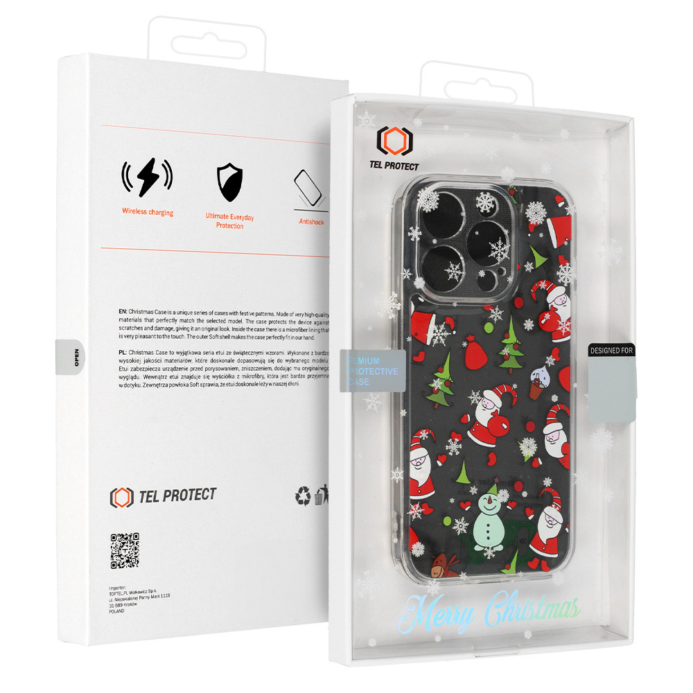 TEL PROTECT Christmas Kryt ClearCase pro Apple iPhone 16 Pro Max , design 1