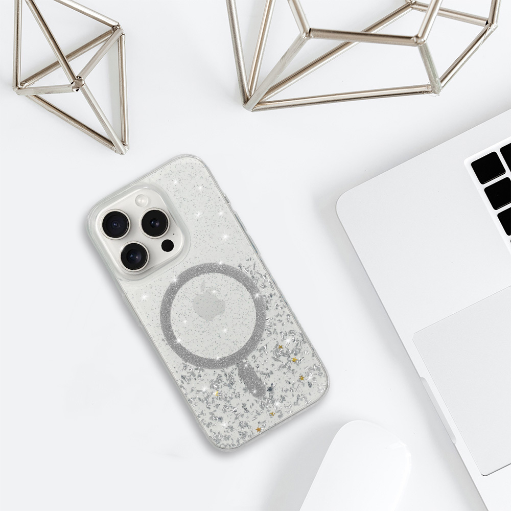 Tel Protect Moonlite Magsafe Case for Apple iPhone 15 Pro , barva stříbrná clear