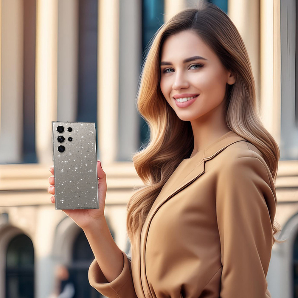 Kryt Glitter pro Samsung Galaxy S25 Ultra , barva stříbrná