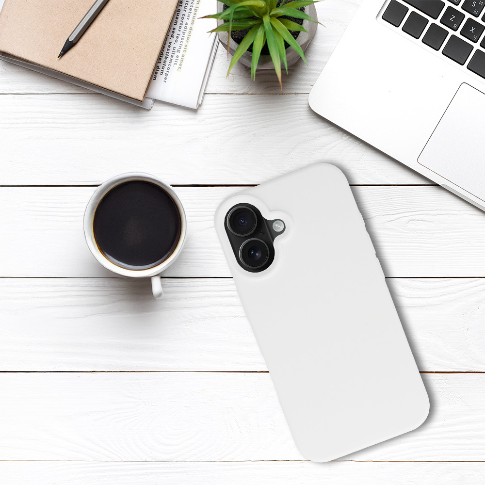 Kryt Silicone Premium pro Apple iPhone 16 , barva bílá