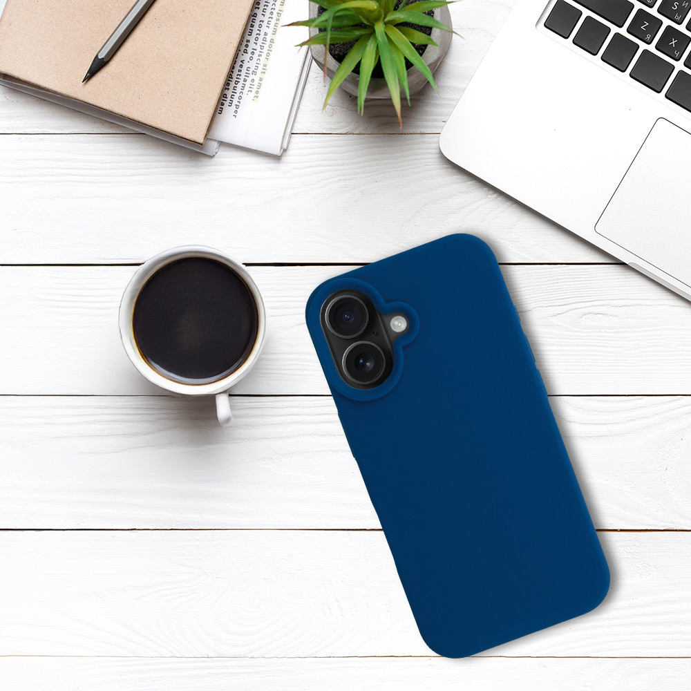 Kryt Silicone Premium pro Apple iPhone 16 , barva modrá