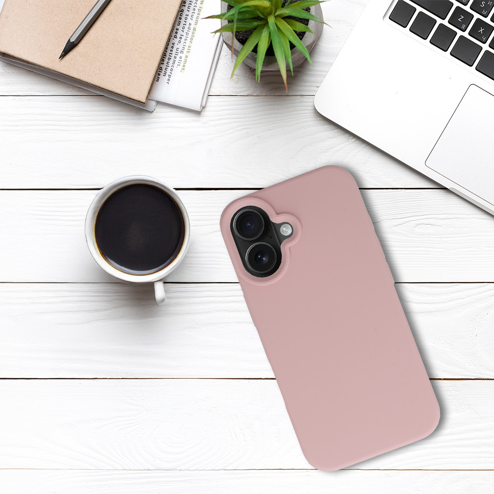 Kryt Silicone Premium pro Apple iPhone 16 , barva pudrová