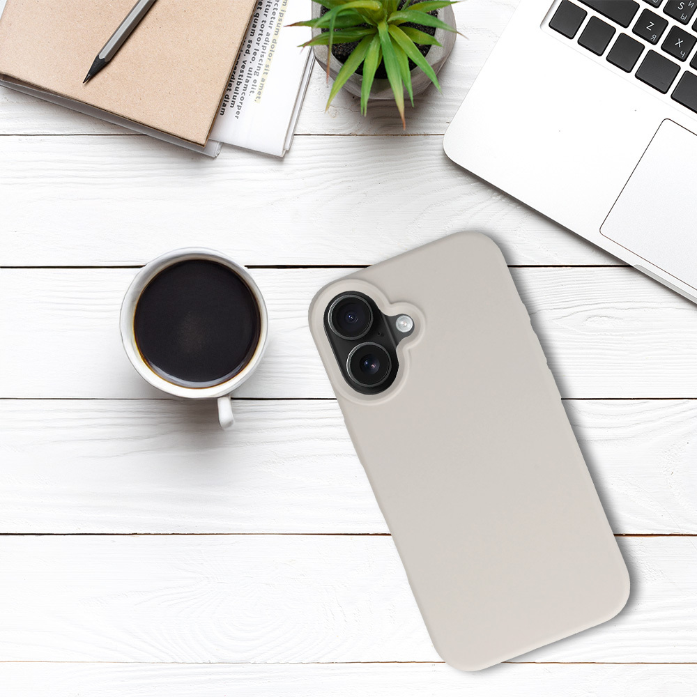 Kryt Silicone Premium pro Apple iPhone 16 , barva titanová