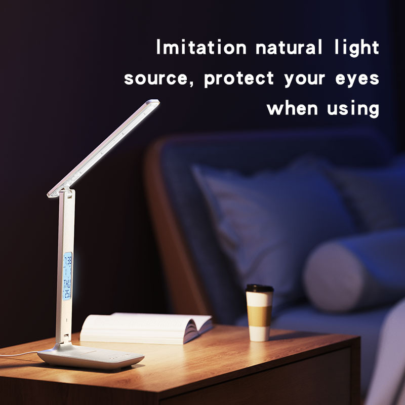 Stolní lampička Yesido DS20 nabíjecí s LCD displejem , barva bílá