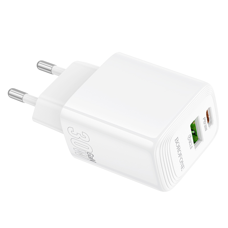 Borofone síťová nabíječka BN29 Fuente - USB + USB-C - QC 3.0 PD 30W , barva bílá