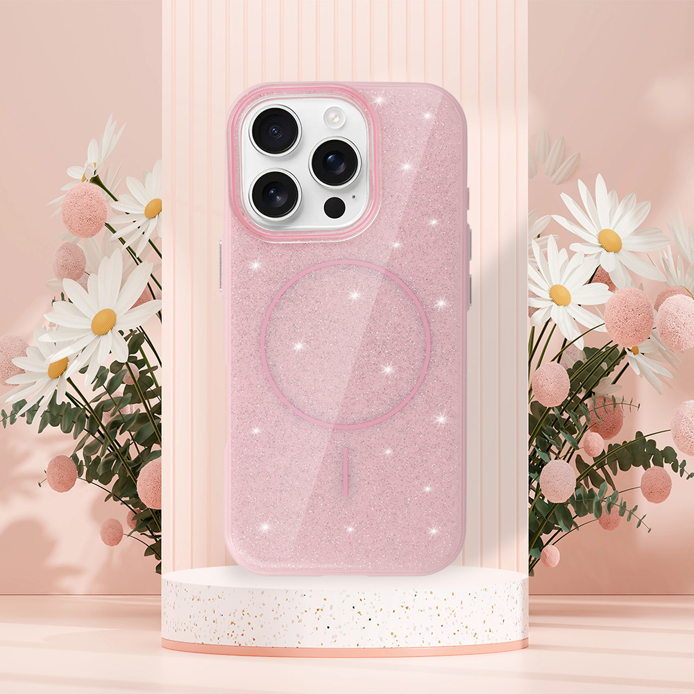 Kryt Magsafe Slim Shiny pro Apple iPhone 15 Pro , barva růžová