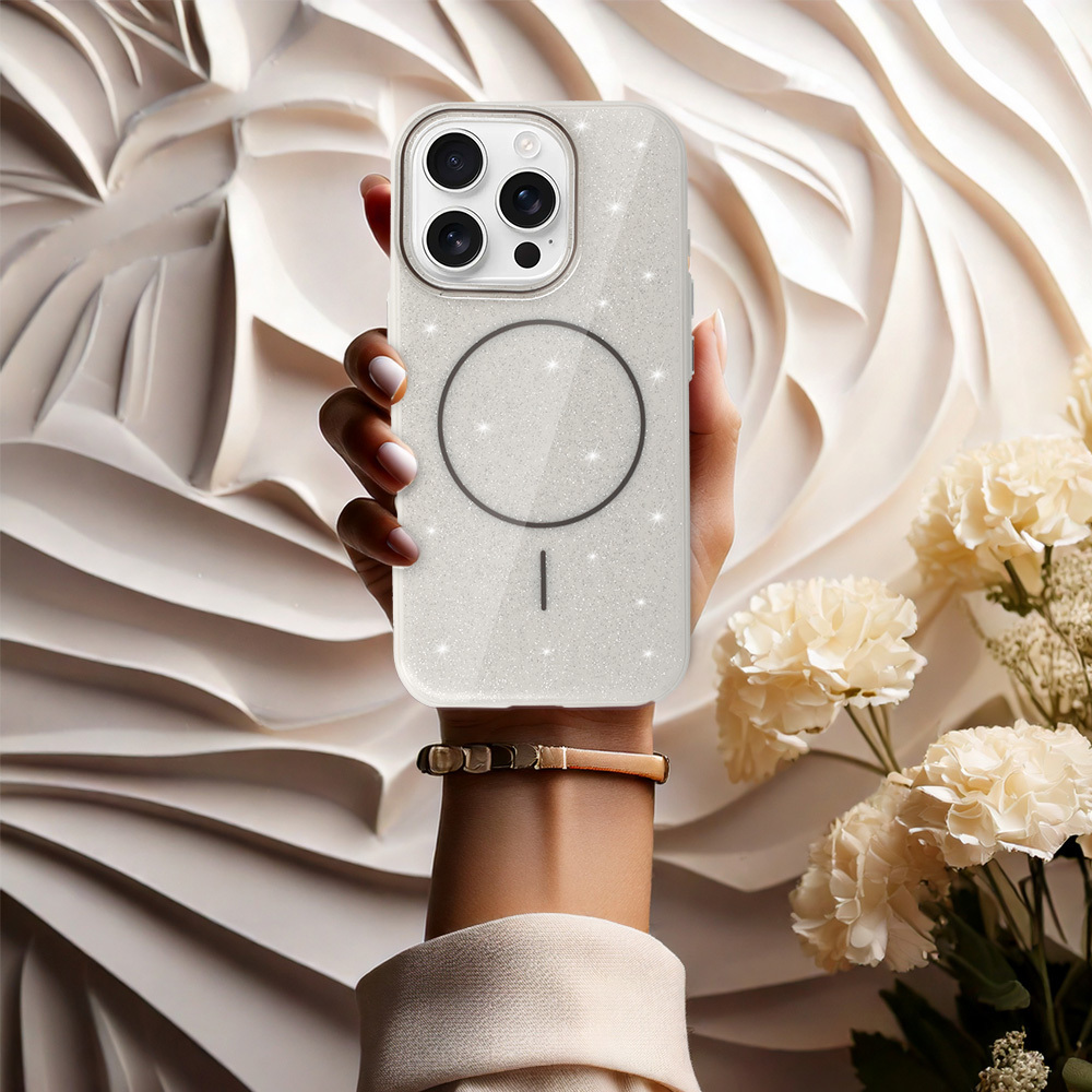 Kryt Magsafe Slim Shiny pro Apple iPhone 15 Pro Max , barva stříbrná