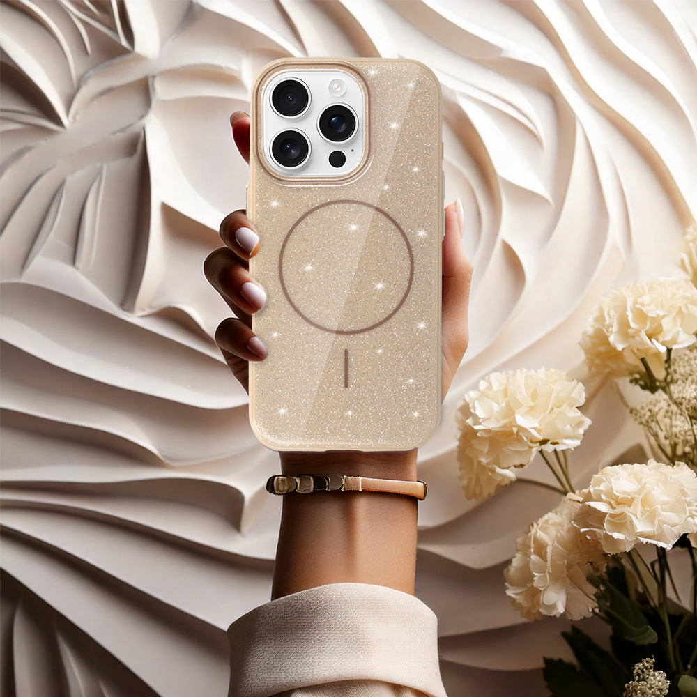 Kryt Magsafe Slim Shiny pro Apple iPhone 15 Pro , barva zlatá