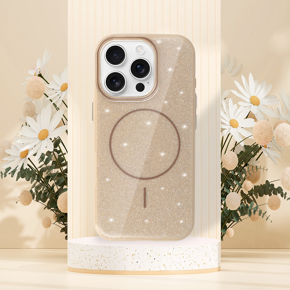 Kryt Magsafe Slim Shiny pro Apple iPhone 15 Pro , barva zlatá