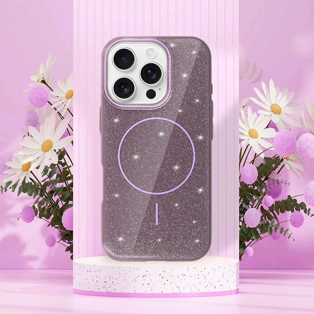 Kryt Magsafe Slim Shiny pro Apple iPhone 17e/16e , barva fialová