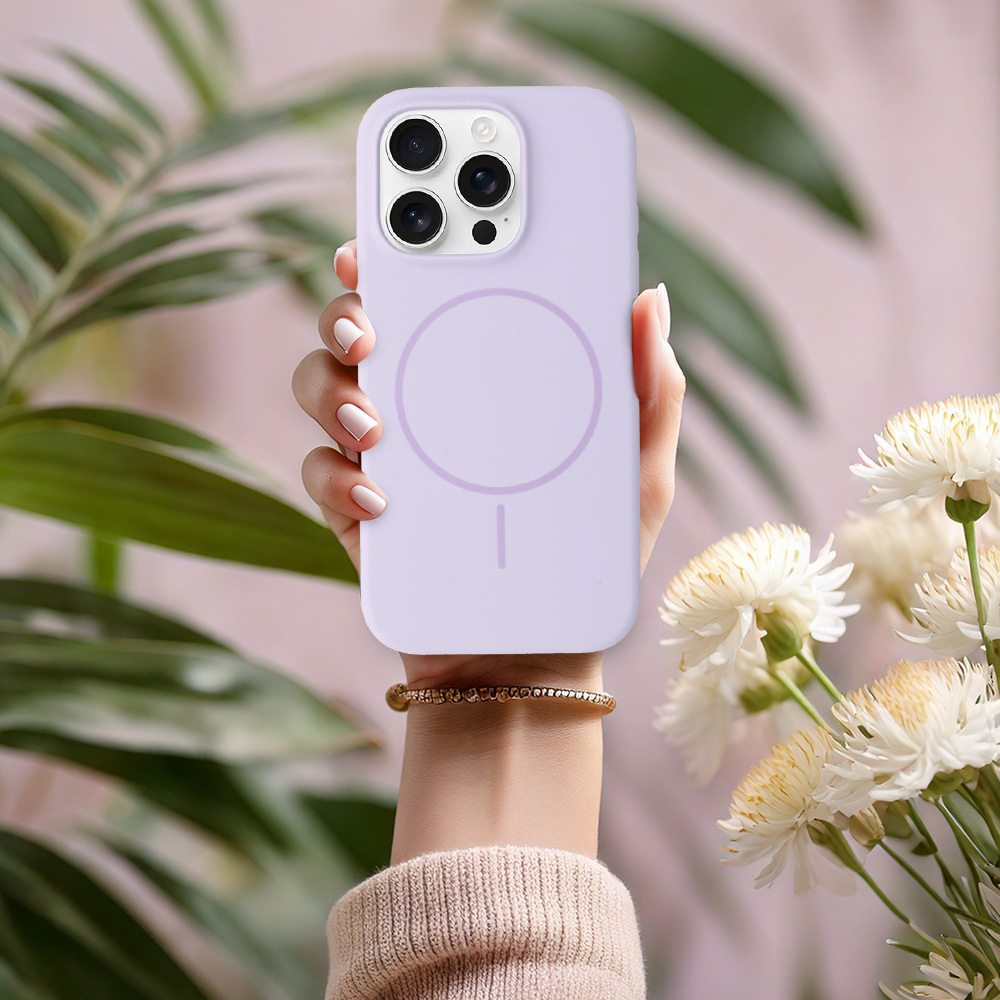 Kryt MagSafe Slim Silicone pro Apple iPhone 15 Pro Max , barva fialová