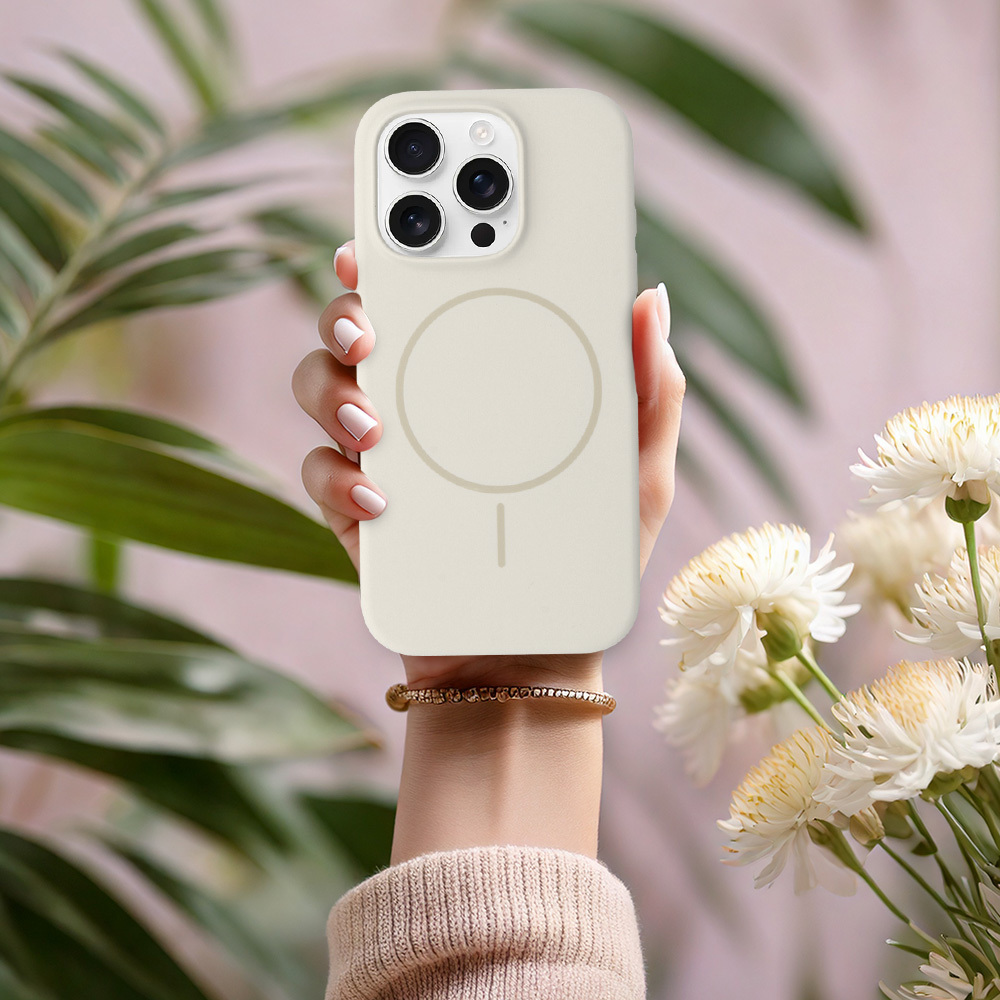 Kryt MagSafe Slim Silicone pro Apple iPhone 17e/16e stone