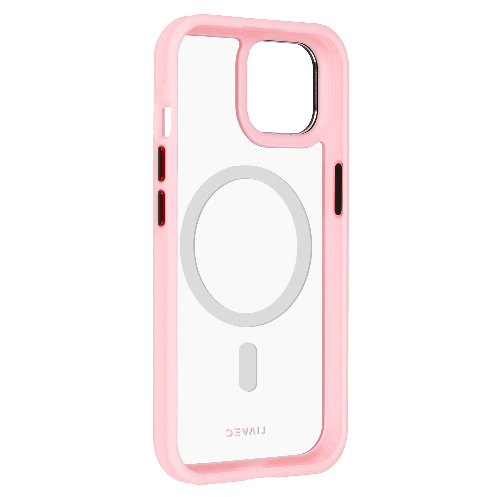 Liavec Hybrid Magsafe Kryt ClearCase pro Apple iPhone 15 , barva růžová