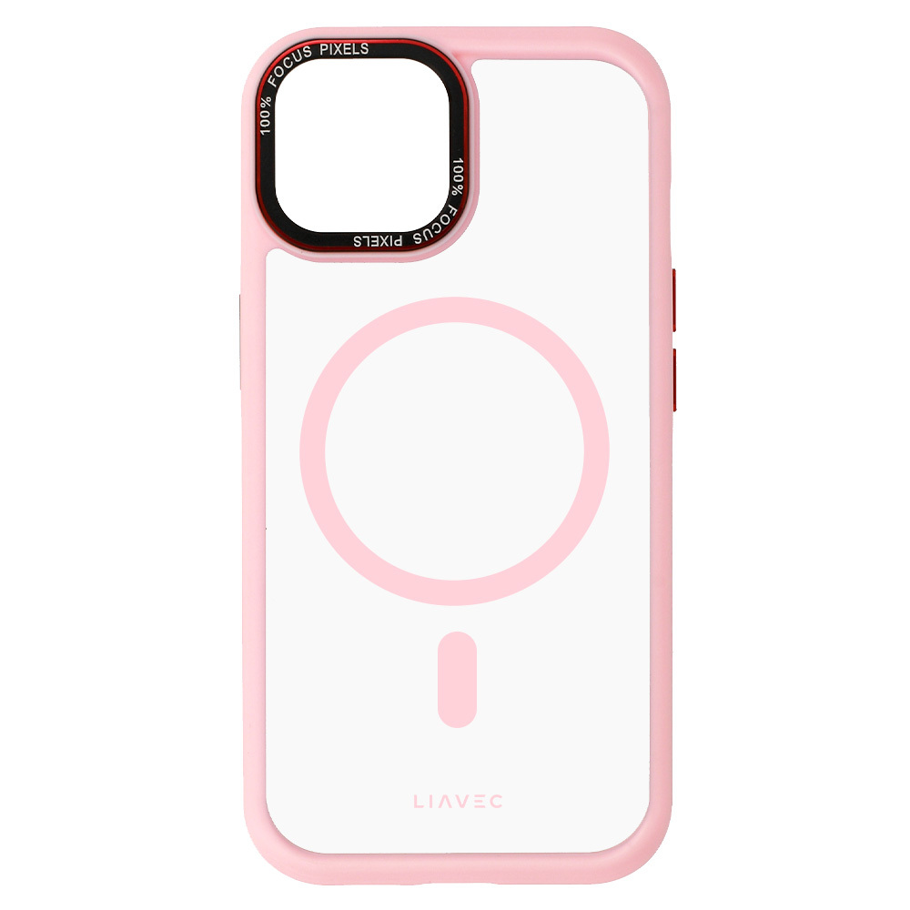 Liavec Hybrid Magsafe Kryt ClearCase pro Apple iPhone 15 , barva růžová