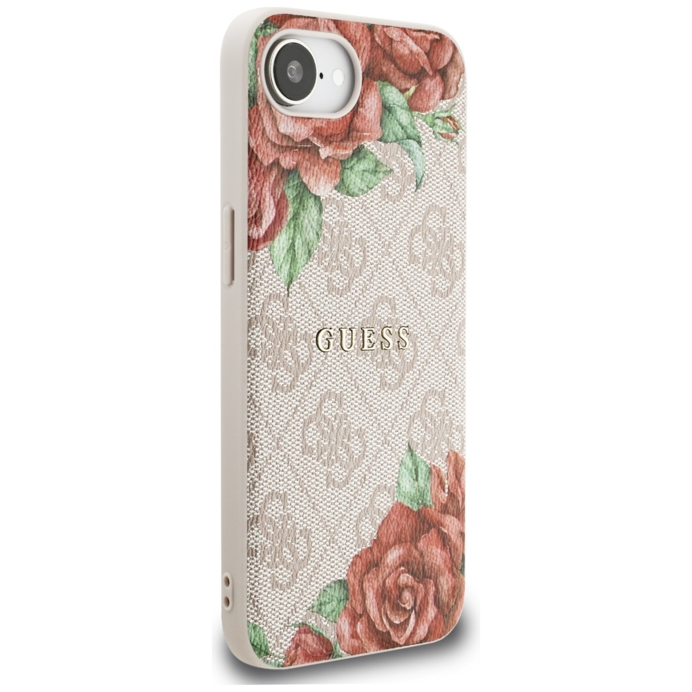 Originální kryt GUESS 4G Flowers Print MagSafe for Apple iPhone 17e/16e , barva růžová