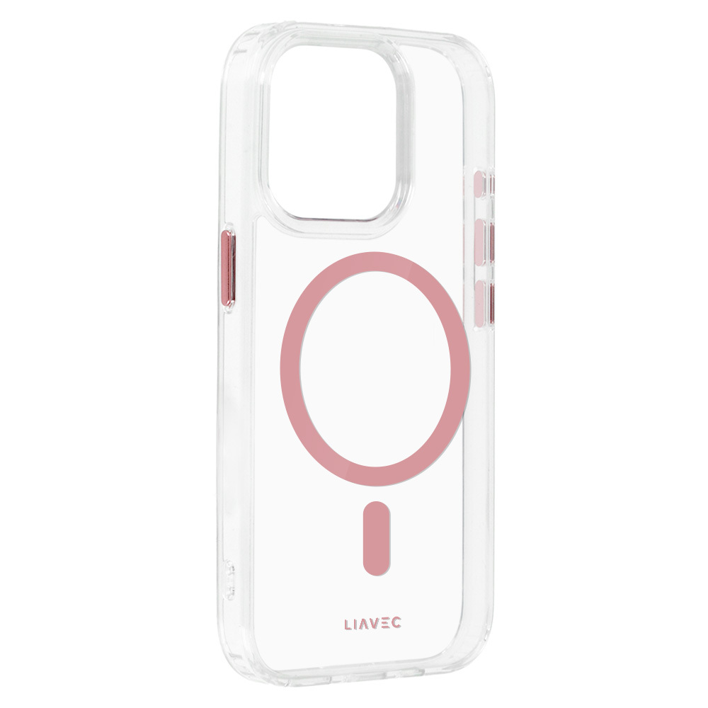 Liavec Glossy Magsafe Kryt ClearCase pro Apple iPhone 15 Pro Max różowy