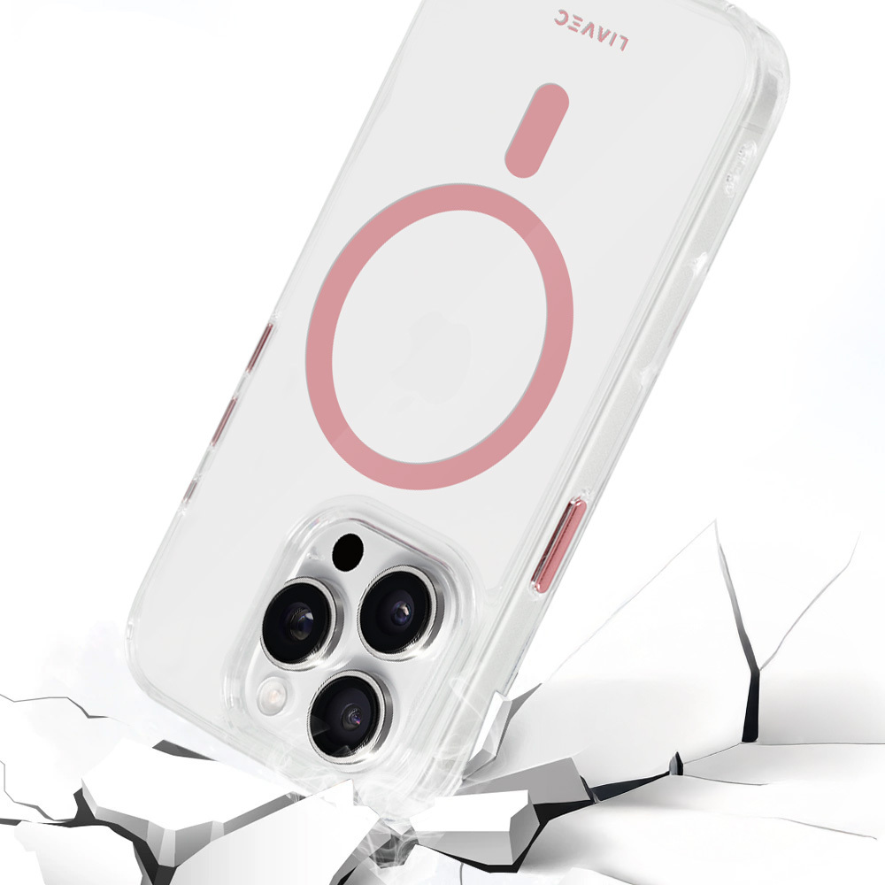 Liavec Glossy Magsafe Kryt ClearCase pro Apple iPhone 15 Pro Max różowy