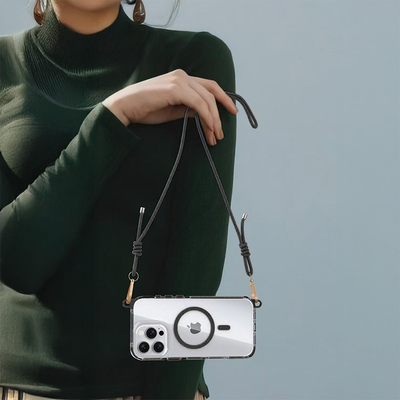 Tel Protect Strap Kryt ClearCase pro Apple iPhone 15 , barva černá