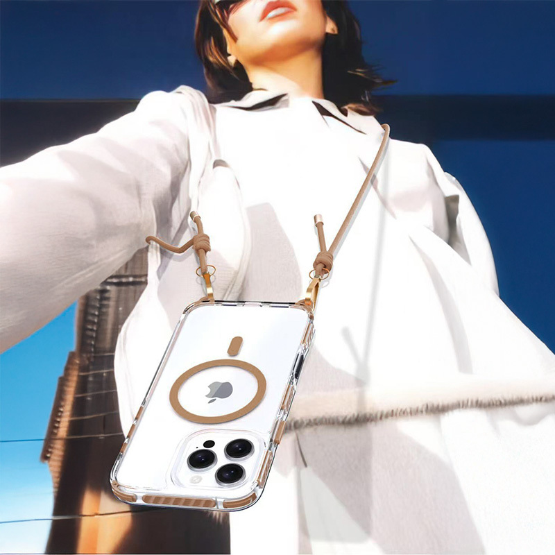 Tel Protect Strap Kryt ClearCase pro Apple iPhone 15 Pro Max , barva zlatá